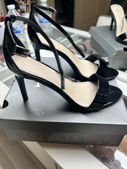 Black strap heels