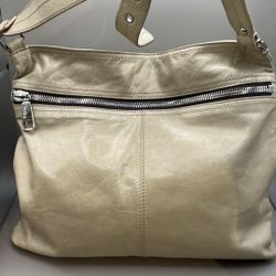 HOBO Cream Leather Crossbody Bag