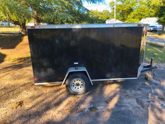 Black Enclosed Single-Axle Cargo Trailer