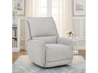 Sylmar Dove Grey Chenille Upholstered Power Recliner