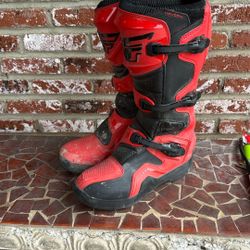 Fly Motorcycle Boots Size 12 Red Brand New War Once