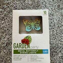 NIB One Garden Party Metal Butterfly String Lights