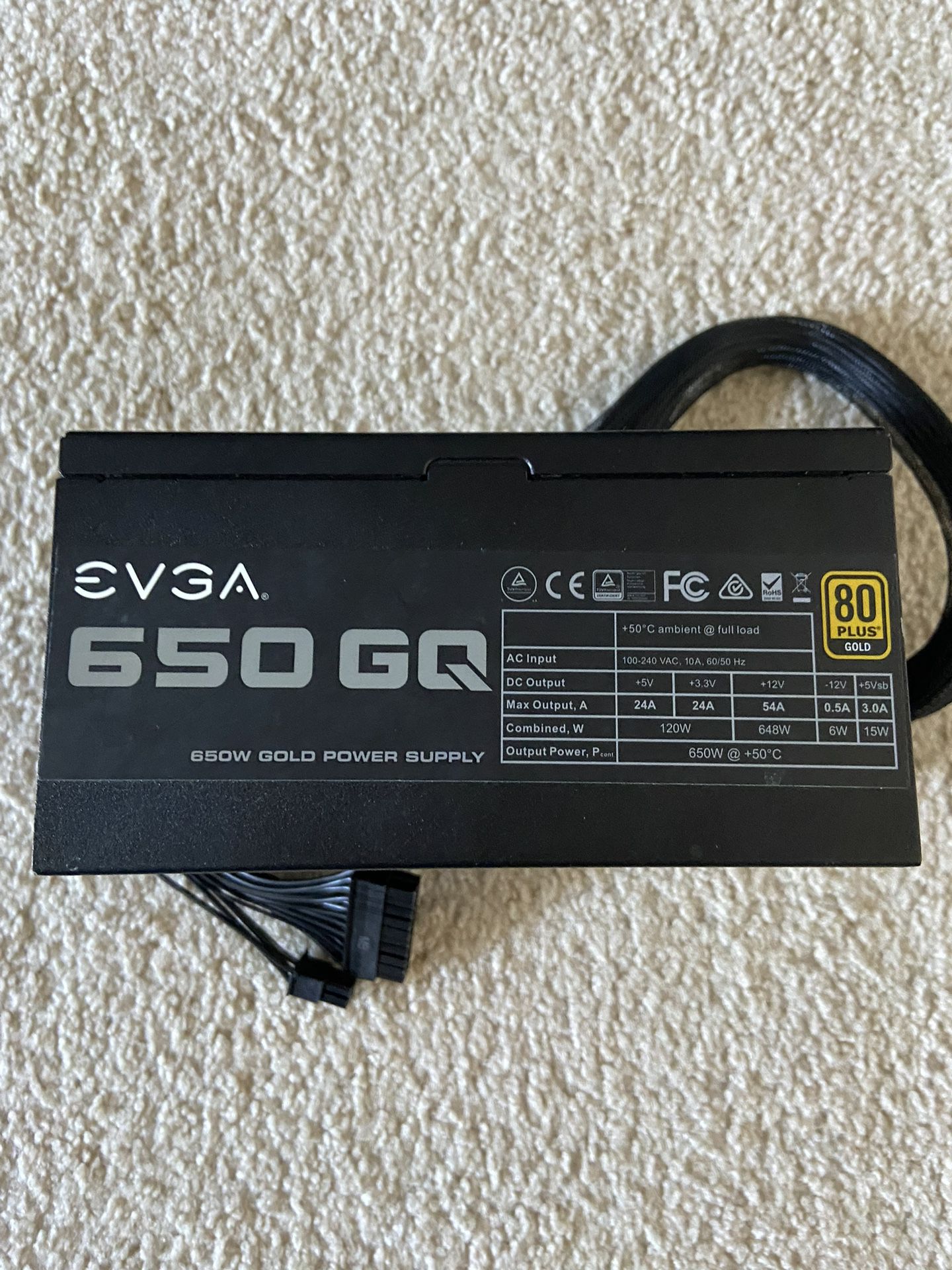 EVGA 650W GQ PSU (80 Plus Gold)