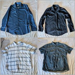 Mens Button Down Shirt Lot of 4, Kenneth Cole Old Navy Molokai - L & XL Slim Fit