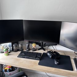 3 27” monitors and stand 