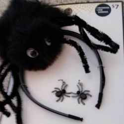 Halloween Costume "Spider Headband with Spider Earrings.