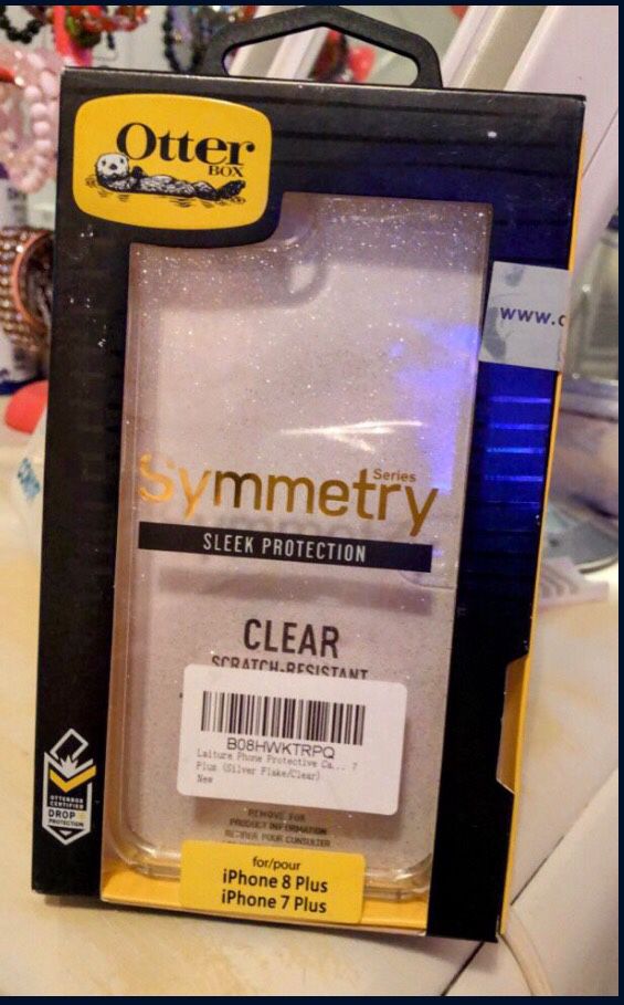 ~BRAND NEW/ IN BOX~OtterBox Phone Case~SYMMETRY SERIES~Compatible With iPhone 7 Plus/8 Plus~Smoke/Pet Free Home~$5~