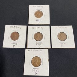 Lot Of 5 Collectible Pennies 