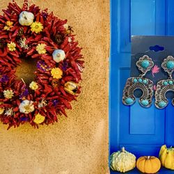 Southwestern Style Silvertone Turquoise Earrings