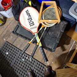 Vintage Tennis Jackets three Vintage Tennis Rackets