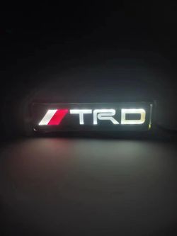 TRD LED Light Car Front Grille LOGO EMBLEM Badge Illuminated Decal Sticker