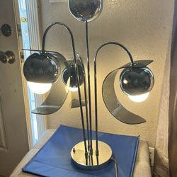 Vintage Chrome Waterfall Lamp Mid Century Sonneman Orb Light 1970s