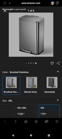 EKO Madison Brushed Stainless 50 Liter
13.2 Gallon Step Trash Can with Inner Liner 
$75 OBO