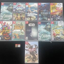 Nintendo Switch Video Cartridge Game Lot of 13 MARIO ZELDA  POKÉMON SMASH BROS +
