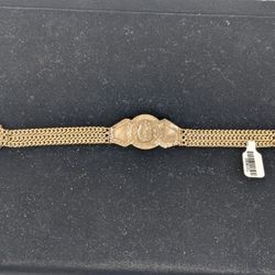 14kt Yellow Gold Virgin Mary Bracelet