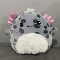 Squishmallow 8” AXOLOTL White Gray Dark Spotted Dots Soft Mystery Squad 