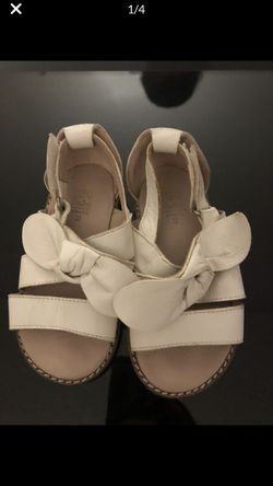 Baby Girls Cream Sandals Zara Leather Size 22 Or US 6
