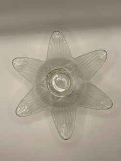 Vintage Clear Glass Starburst Vase - 1.6 lb Scale Verified Trumpet Set
