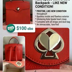 Kate Spade - tangerine orange backpack/purse