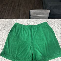 Green Terry Shorts 