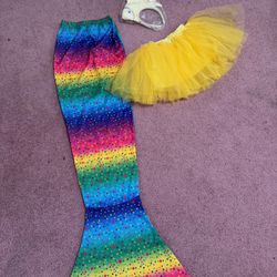 New 5 6 small kids costume Girls Tutu Mermaid Tail Skirt Costume 