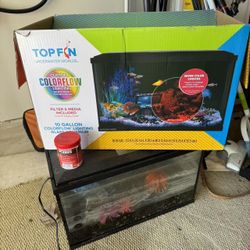 10 Gallon Aquarium Starter Kit – LED Color Changing Light – Complete Set 