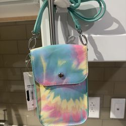 Tie dye colorful crossbody small wallet purse in