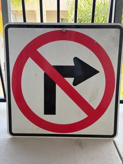 Moving Sale - Official No Right Turn Traffic Sign – Aluminum Road Sign | Man Cave/Garage/Shop Decor