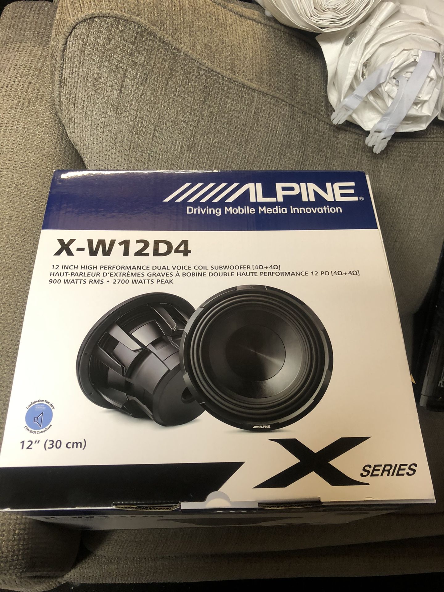 ALPINE X-W12D4 TYPE-X 12” SUB NEW