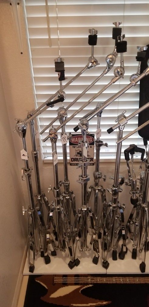 Drum Cymbal Stands,  Snare drum Stands,  Kick Pedals,  Snare Drums,  Zildjian cymbals  And More
