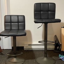 Adjustable faux leather stools for breakfast nook or living room - $60