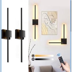 Torchlet Battery Operated Wall Sconces Set of 2, 𝐔𝐩𝐠𝐫𝐚𝐝𝐞𝐝 12000mAh Rotatable Picture Lights with Remote Control, Dimmable 3000-6500K LED Recha
