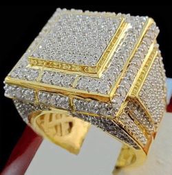 New 18 k yellow gold engagement ring wedding men’s wedding band