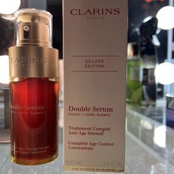 NIB (sealed) Clarins DELUXE EDITION  Double Serum Complete Age Control Concentrate 2.5 FL. Oz. (75mL) Retail $180
