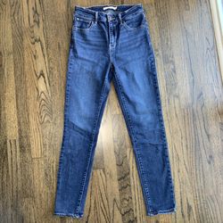 Levi's Jeans Womens Dark Blue 721 High Rise Skinny Ankle Stretch Denim Size 25 