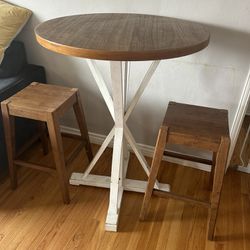 Farmhouse Breakfast Top Table With Stools