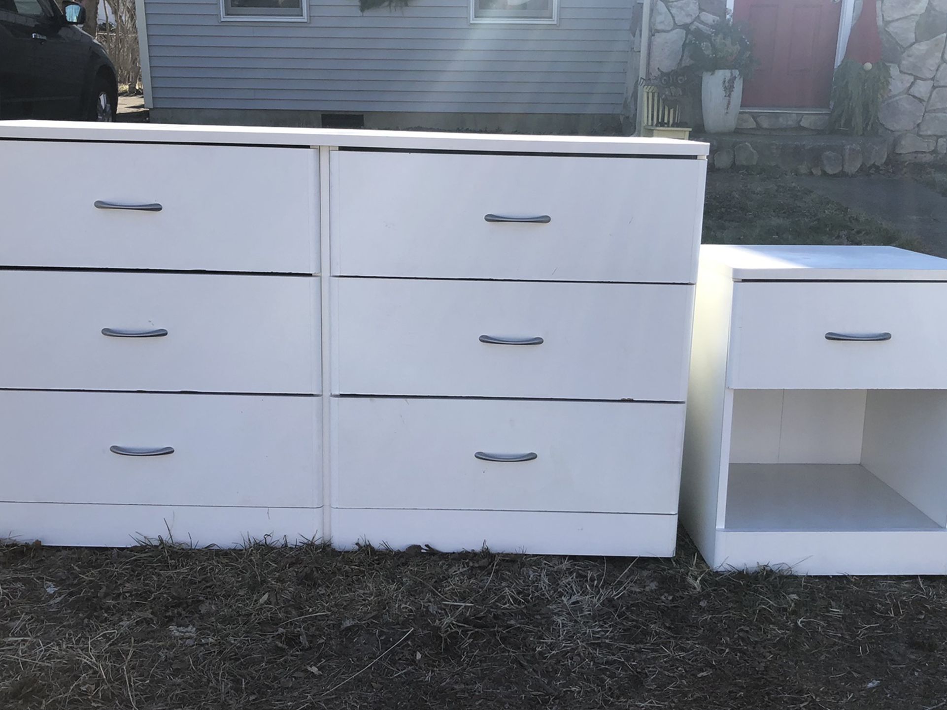 Free To A Good Home! Matching White Dresser and Nightstand