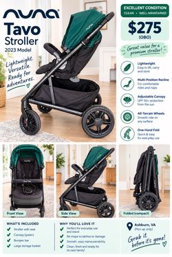 2023 Green Nuna Tavo Stroller - Excellent Condition - $275 OBO