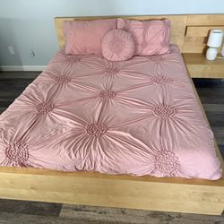 IKEA Bed With Attached Nightstand 