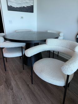Modern dining table with chairs