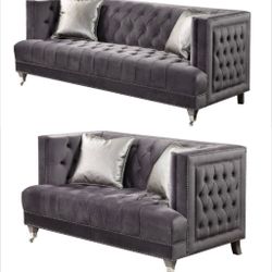 New Gray Sofa And Loveseat 