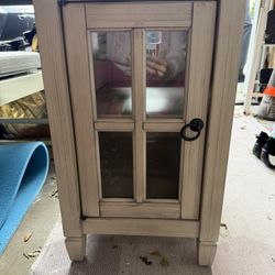 Small Side Table W Glass Door