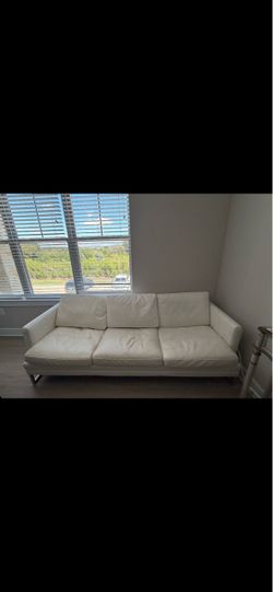 White leather couch