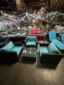 New 4 PCs Outdoor Wicker Patio Furniture Set Chair Table Conversation Set