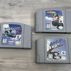 3 X Nintendo 64 N64 Games 1080 Snowboards Wave Race 64 Pilot Wings 64