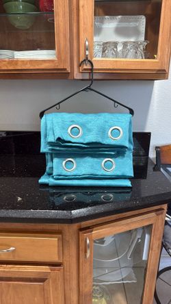 Set Of Teal Drapes, 54 X 96“