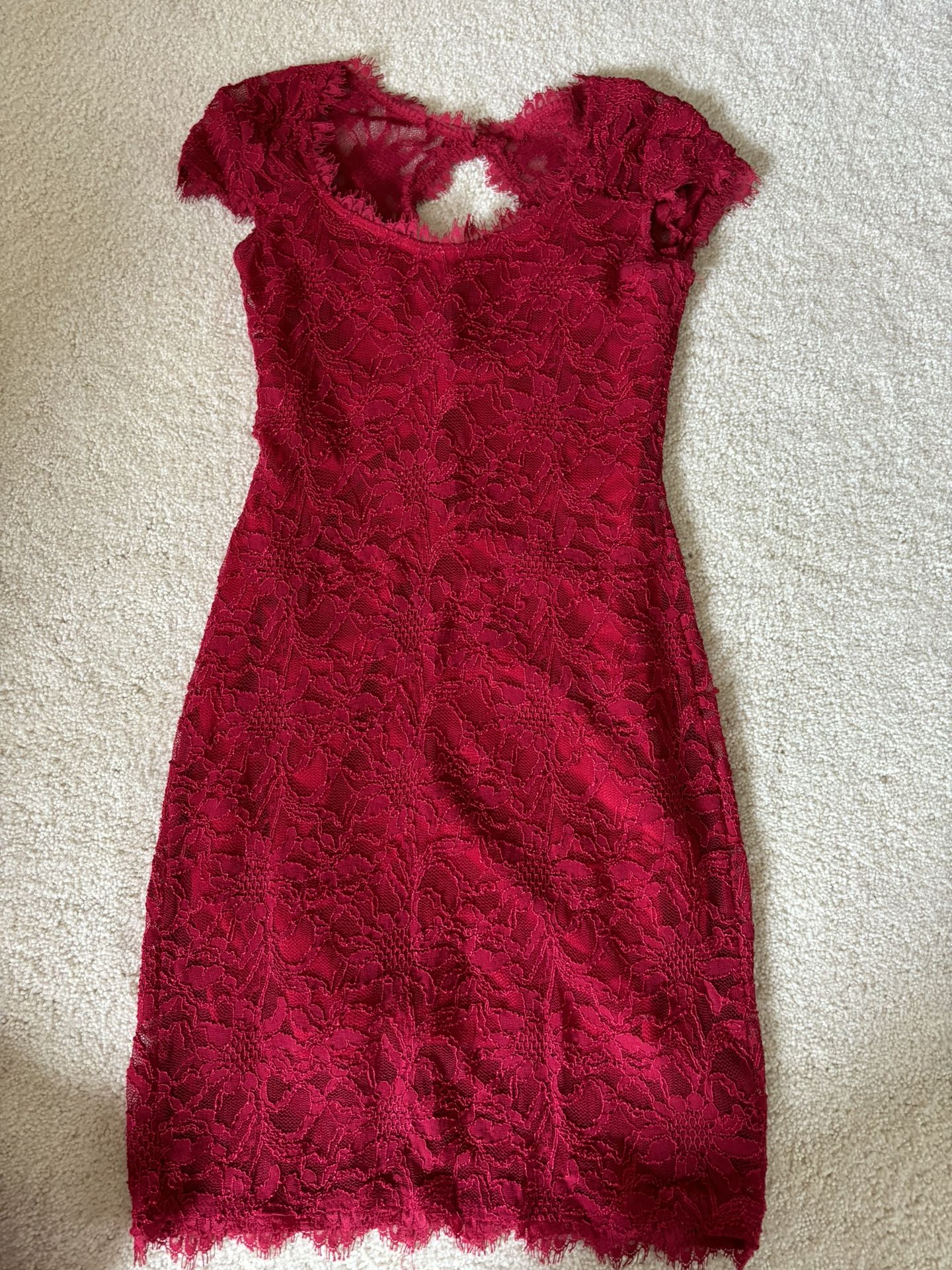jump apparel short red lacecocktail dress size small