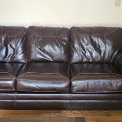Leather Couch With Foldable Queen Bed