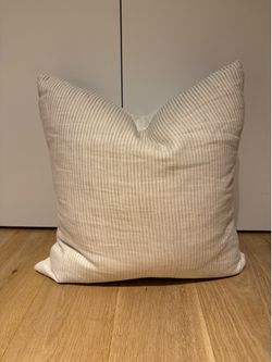 Designer Cream & Natural Stripe Throw Pillow