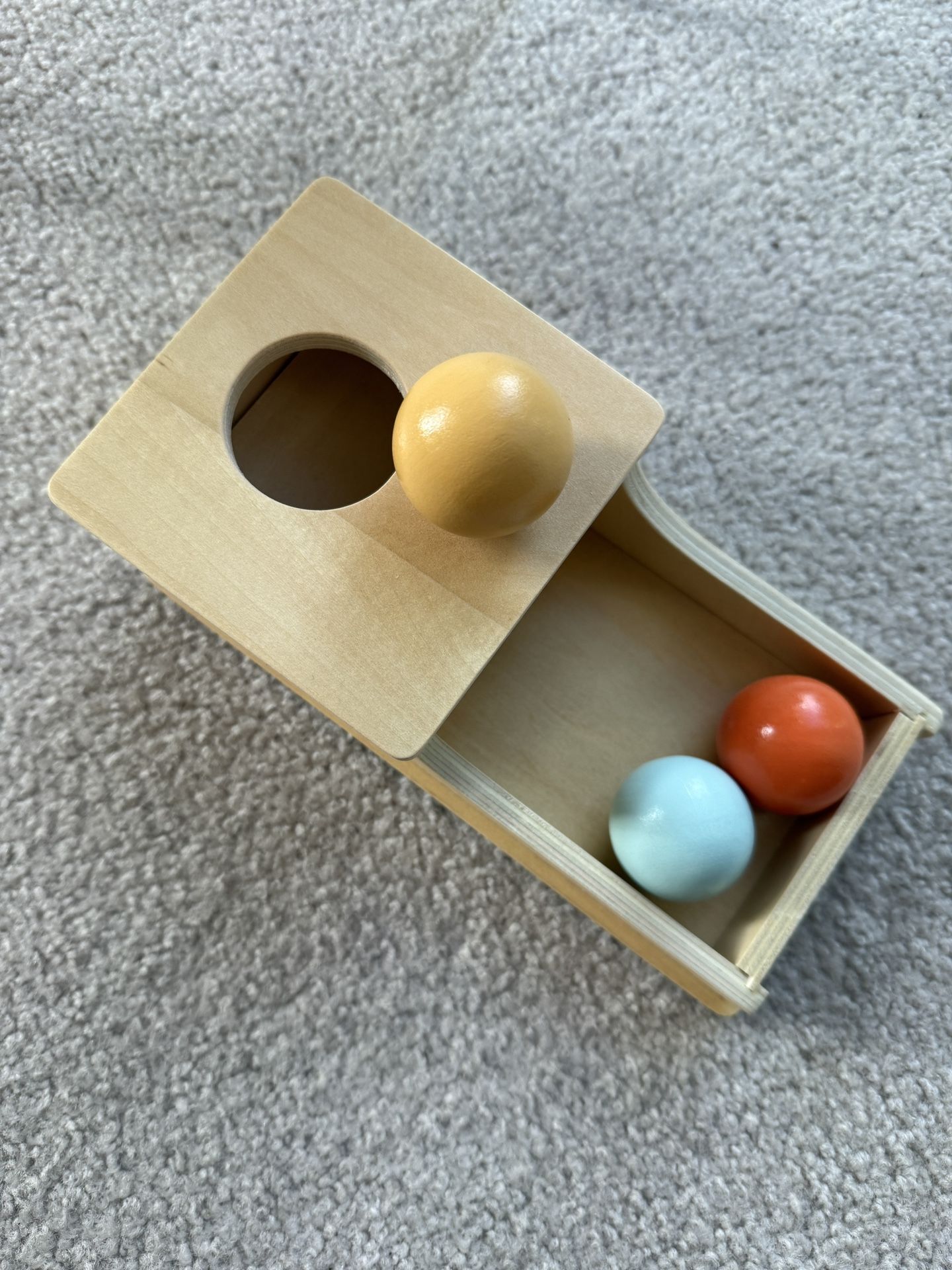 Montessori Wooden Toy For 6-12 Month Baby 3- Balls, Sorting And Stacking Colorful Learning Education Toy For Toddler Kid 1-2 Year Old, Preschool Devel